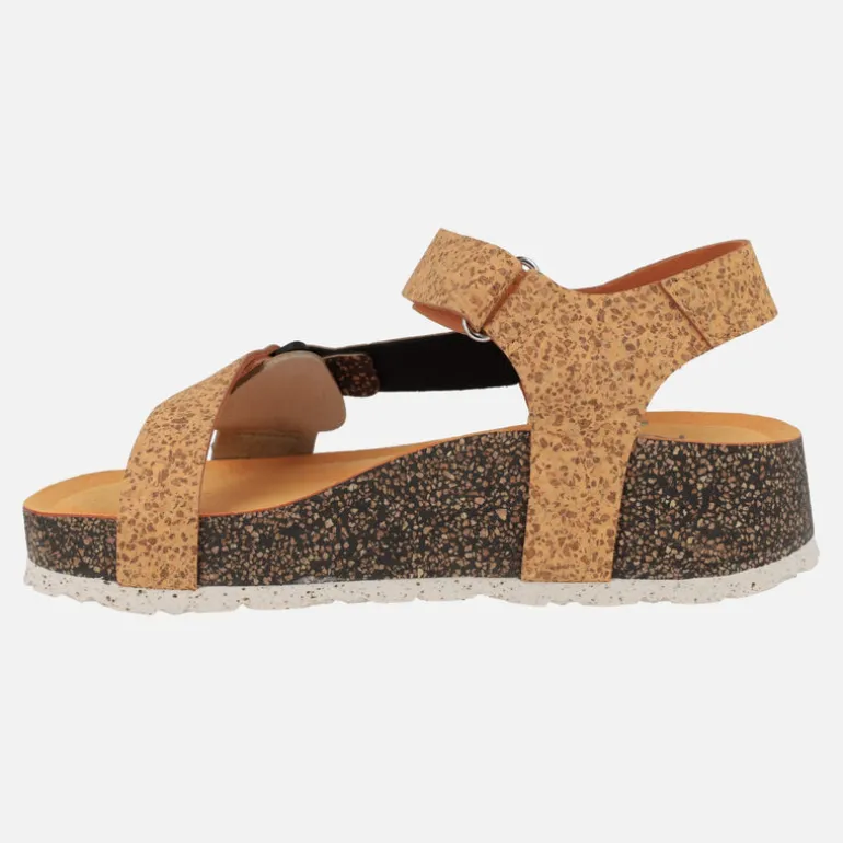 Sandalias combinadas en corcho con cierre de velcro