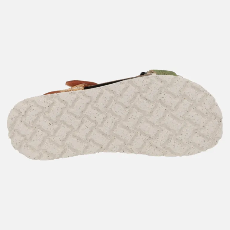 Sandalias combinadas en corcho con cierre de velcro