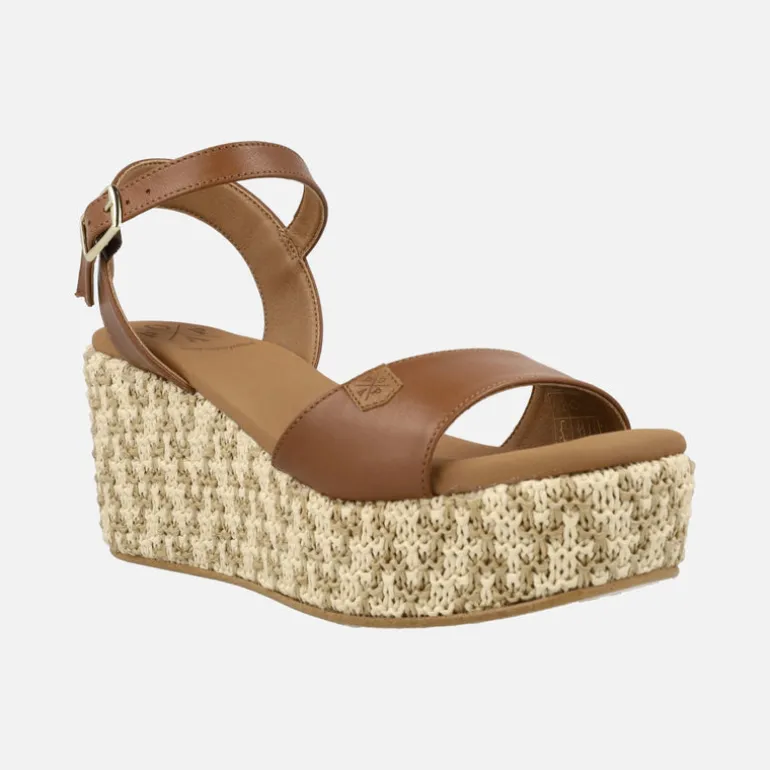 Sandalias con cuña de rafia Akumal Bombay