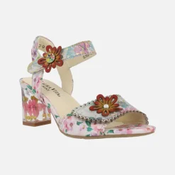SANDALIAS CON TACÓN DECORADO LUCIEO 13 cerise