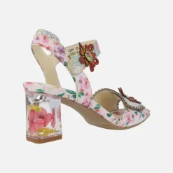 SANDALIAS CON TACÓN DECORADO LUCIEO 13 cerise