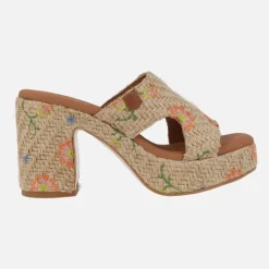 Sandalias con tacón y plataforma Padawan flores