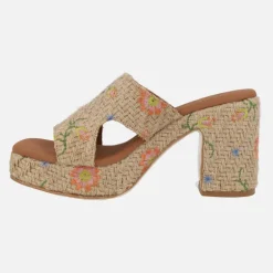 Sandalias con tacón y plataforma Padawan flores