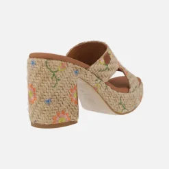Sandalias con tacón y plataforma Padawan flores