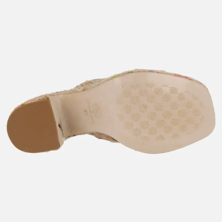 Sandalias con tacón y plataforma Padawan flores