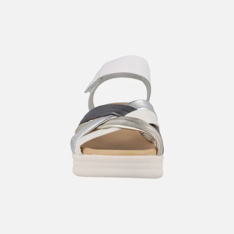 Sandalias confort con tiras combinadas y cierre de velcro