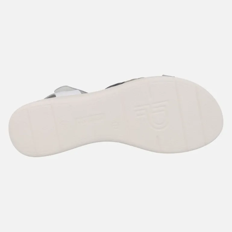 Sandalias confort con tiras combinadas y cierre de velcro