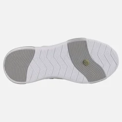 Sandalias confort de calce ancho en combinado gris con cierre de velcros