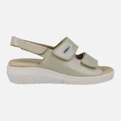 Sandalias confort de piel con cierre de velcros