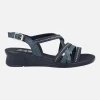 Sandalias confort de piel con tiras multi material