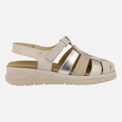 Sandalias confort de piel con cierre de velcros