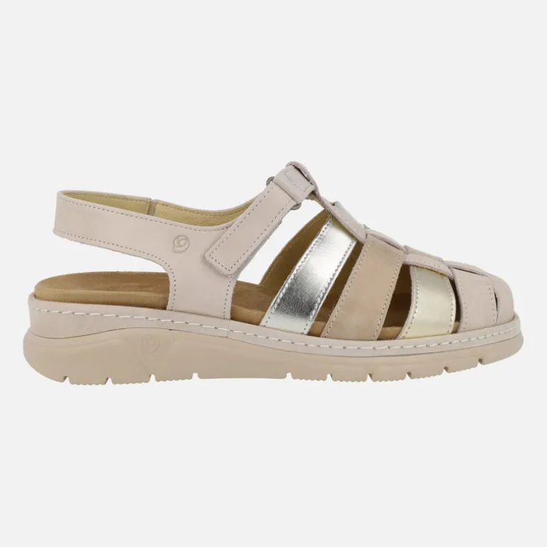 Sandalias confort de piel con cierre de velcros