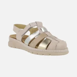 Sandalias confort de piel con cierre de velcros