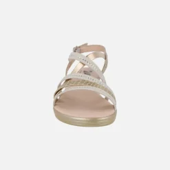 Sandalias confort de piel con tiras multi material