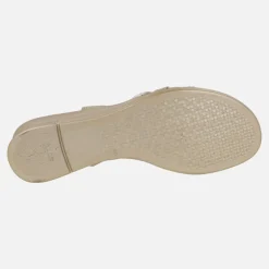 Sandalias confort de piel con tiras multi material
