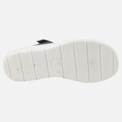 Sandalias confort de piel con pala troquelada y velcro