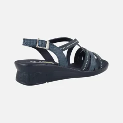 Sandalias confort de piel con tiras multi material