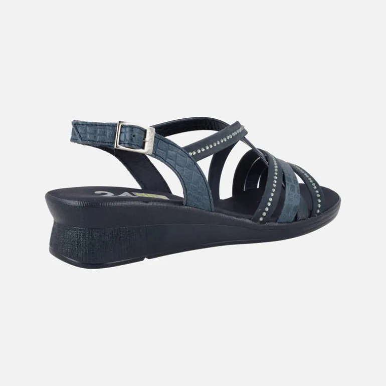 Sandalias confort de piel con tiras multi material