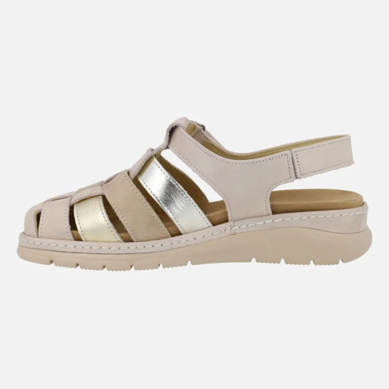 Sandalias confort de piel con cierre de velcros