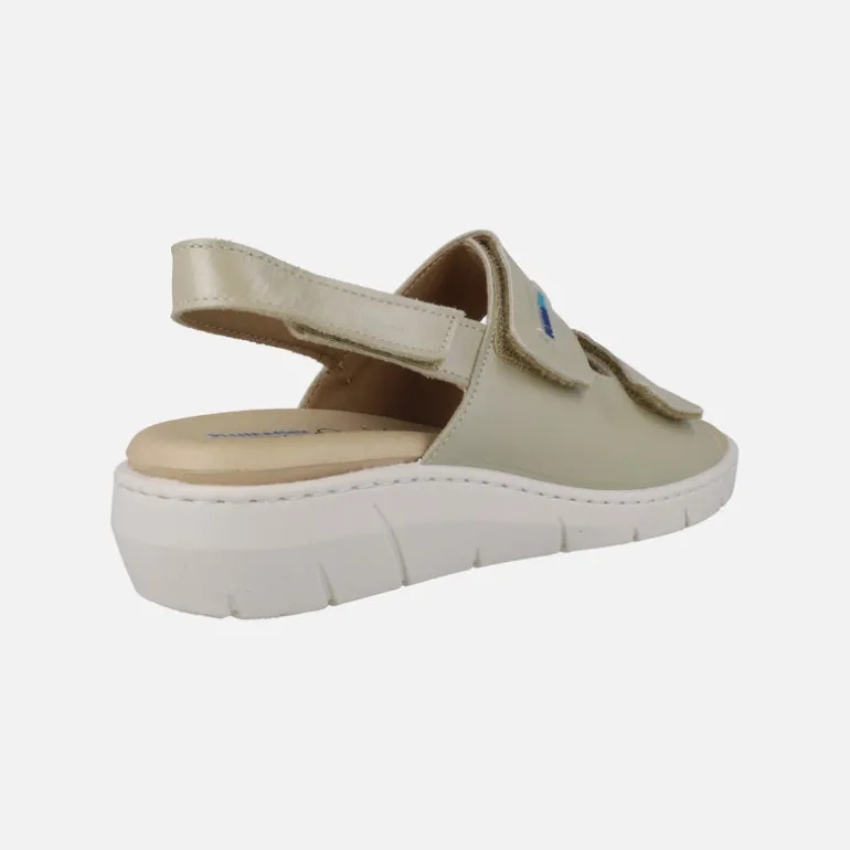 Sandalias confort de piel con cierre de velcros