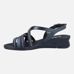 Sandalias confort de piel con tiras multi material