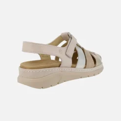 Sandalias confort de piel con cierre de velcros