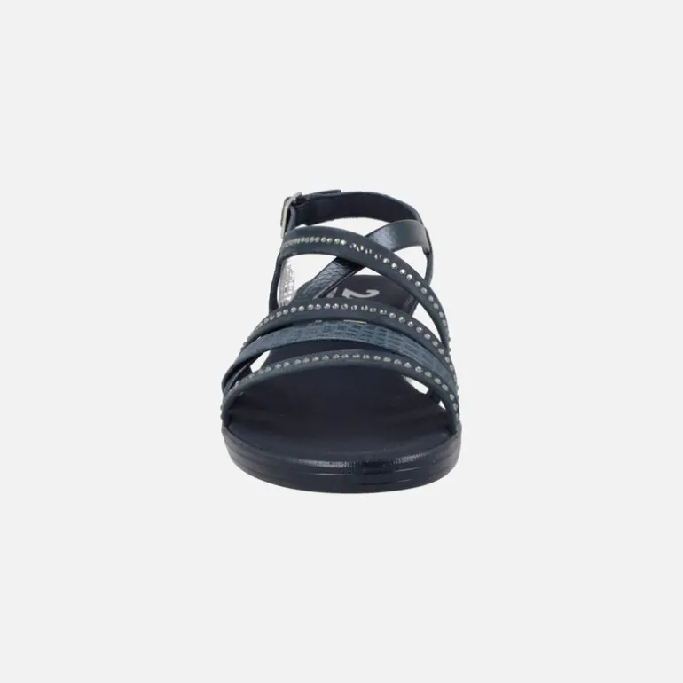 Sandalias confort de piel con tiras multi material