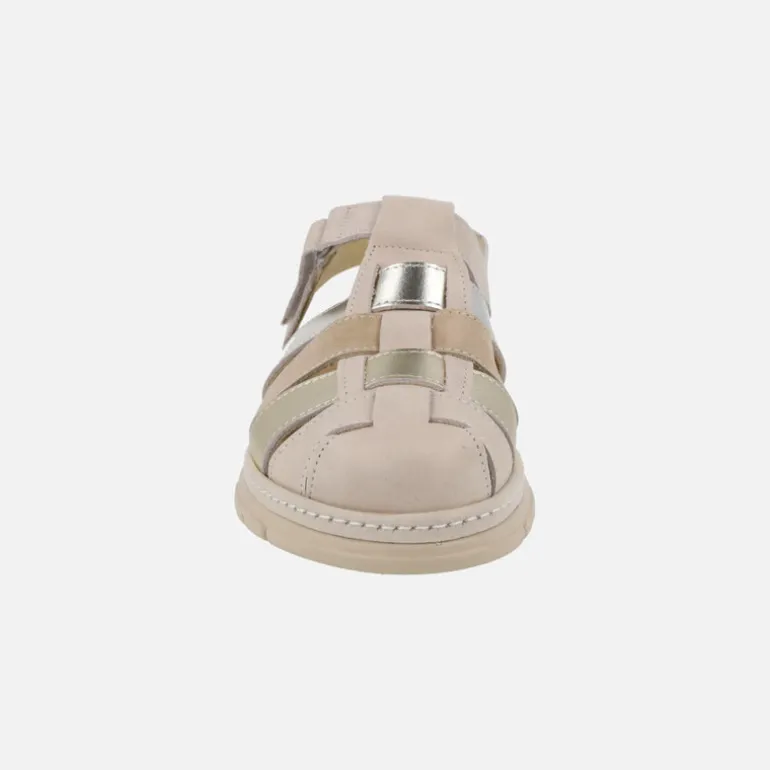Sandalias confort de piel con cierre de velcros