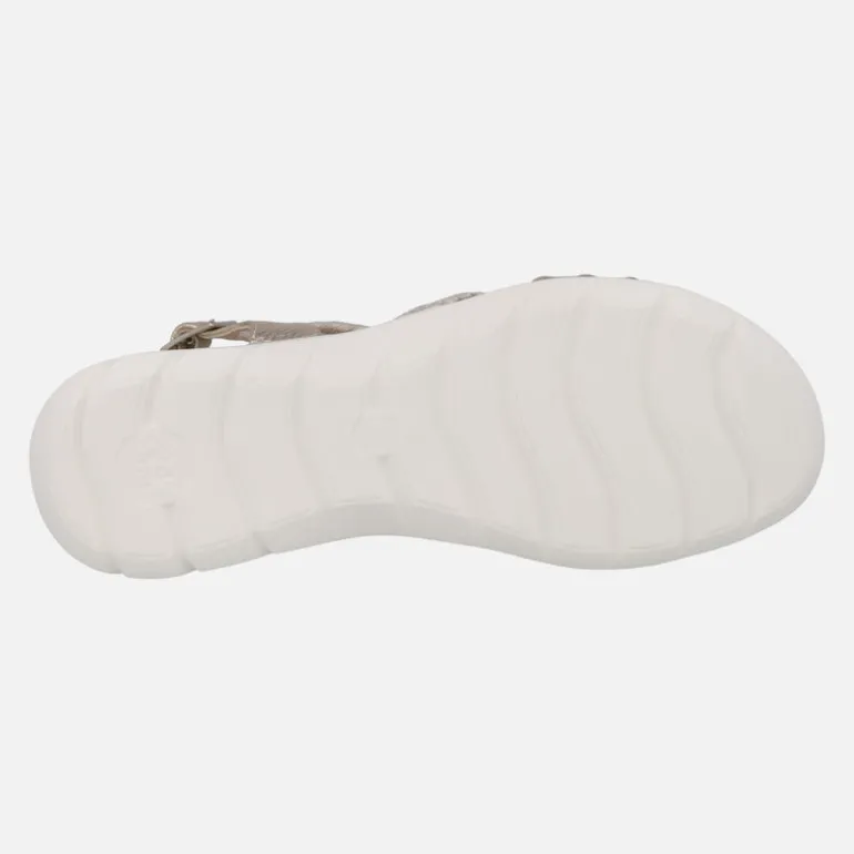 Sandalias confort de piel con tiras combinadas