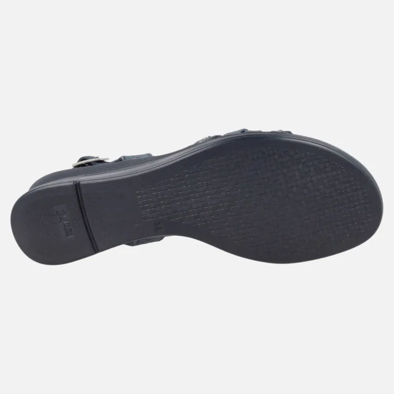 Sandalias confort de piel con tiras multi material