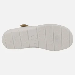 Sandalias confort de piel con pala troquelada y velcro