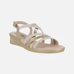 Sandalias confort de piel con tiras multi material