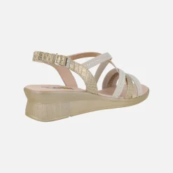 Sandalias confort de piel con tiras multi material