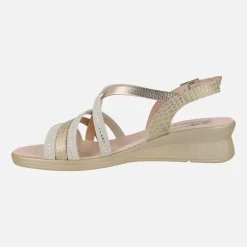 Sandalias confort de piel con tiras multi material