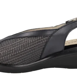 Sandalias confort en combinado negro para mujer