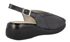 Sandalias confort en combinado negro para mujer