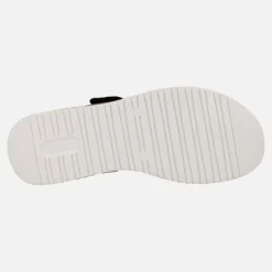 Sandalias confort en combinado negro con cierres de velcro