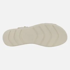 Sandalias confort en combinado beige - oro - blanco