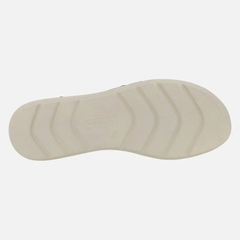 Sandalias confort en piel estilo cangrejeras con cierre de velcro