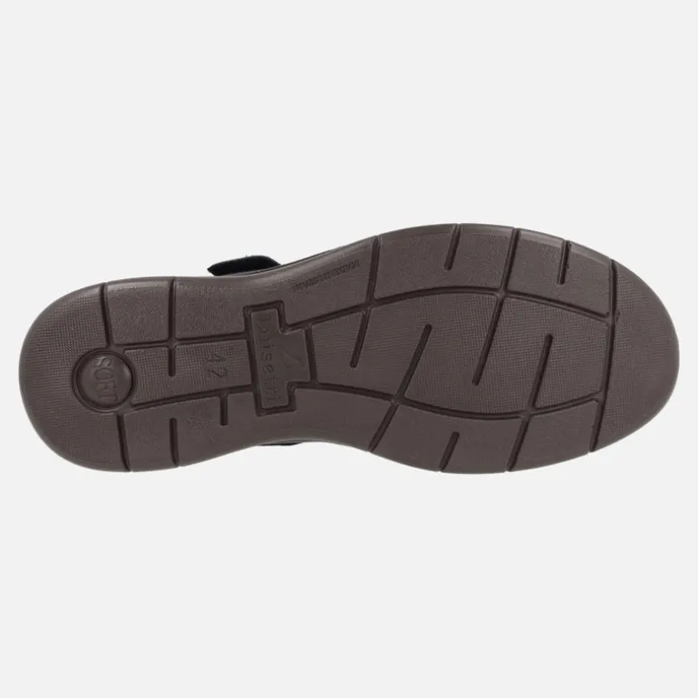 Sandalias confort para hombre en piel azul marino con cierre de velcro