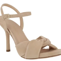 Sandalias de ante beige Yusuf con tacon alto y pulsera al tobillo