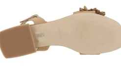 Sandalias de ante con adorno de flor para mujer