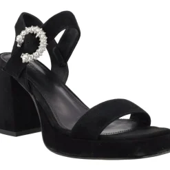 Sandalias de ante con plataforma y hebilla joya Leiba