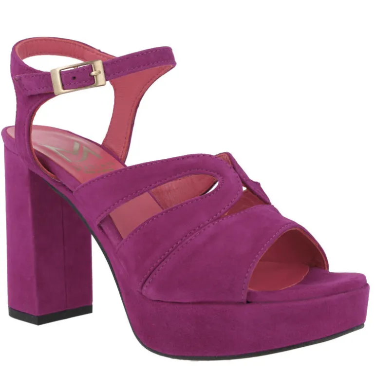 Sandalias de ante con tacón alto y plataforma