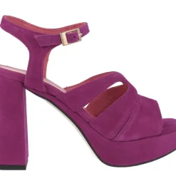 Sandalias de ante con tacón alto y plataforma