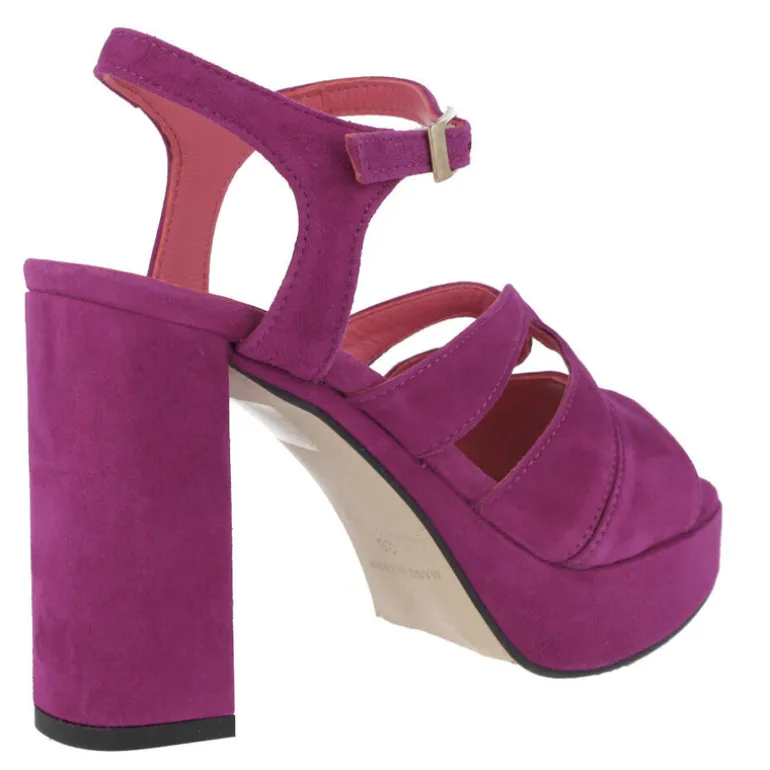 Sandalias de ante con tacón alto y plataforma