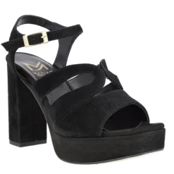 Sandalias de ante con tacón alto y plataforma