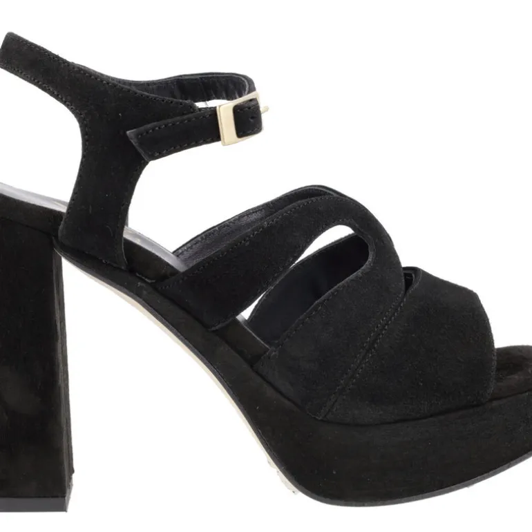 Sandalias de ante con tacón alto y plataforma