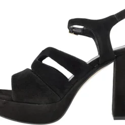 Sandalias de ante con tacón alto y plataforma