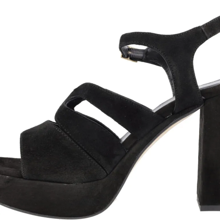 Sandalias de ante con tacón alto y plataforma